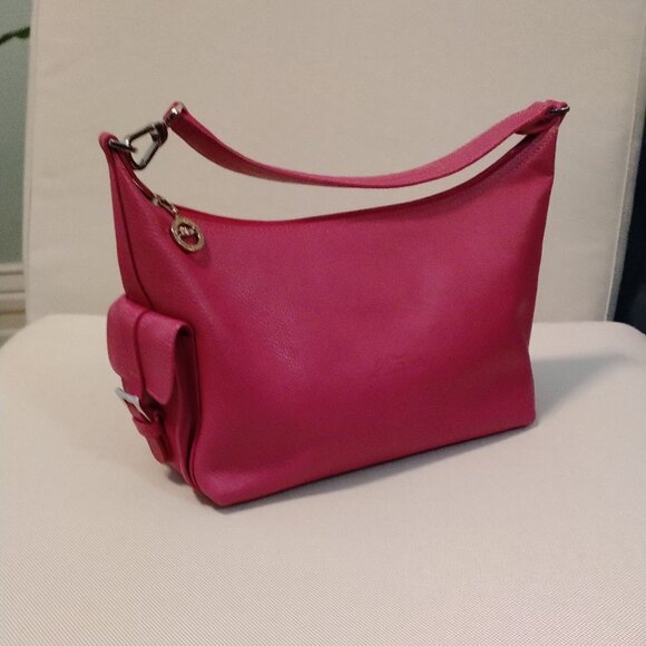 Longchamp Hobo Bag in Pink Pebbled Leather, EUC - Picture 1 of 13